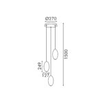 Κρεμαστό Φωτιστικό ELLITON Ø367mm – 12W – 2700K – 840lm – Αμμώδες Χρυσό – Αλουμινίου – ACA BD384D3PGD