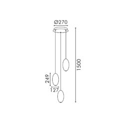Κρεμαστό Φωτιστικό ELLITON Ø367mm – 12W – 2700K – 840lm – Αμμώδες Χρυσό – Αλουμινίου – ACA BD384D3PGD