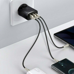 Baseus Φορτιστής Ταχείας Φόρτισης 30W USB‑C + 2×USB Μαύρος  CCXJ‑E01