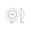 LED Πλαφονιέρα CORDIN Μαύρη Φ316mm 8W/14W/16W 5CCT IP65 – ACA COD1468CCTB