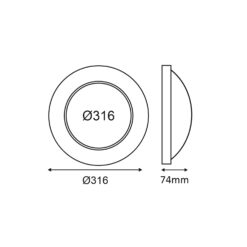 LED Πλαφονιέρα CORDIN Λευκή Φ316mm 8W/14W/16W 5CCT IP65 – ACA COD1468CCTW