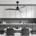 Ανεμιστήρας Οροφής Μαύρο‑Γκρι LED 24W – 3 Ξύλινα Πτερύγια – DC 45W – 6 Ταχύτητες – 132cm ACA FANGS2363B