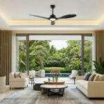 Ανεμιστήρας Οροφής Μαύρος LED 24W – 3 Πτερύγια – DC 45W – 6 Ταχύτητες – 132cm ACA FANGS424B