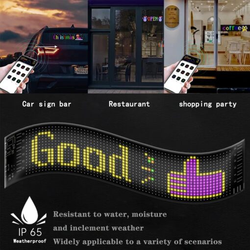 GLOBOSTAR® MATRIX GLB-106-0002 Εύκαμπτη Κυλιόμενη Ψηφιακή Επιγραφή 37.4×9.2cm P5 64×16 Pixel LED 10W DC 5V 2A με USB 2.0 Αδιάβροχο IP65 Πολύχρωμο RGB – Bluetooth Control μέσω iPIXEL APP – Μ37.4 x Π0.2 x Υ9.2cm – 2 Χρόνια Εγγύηση