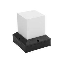 Alternative view of GloboStar® CUBIX 203-0245 Μοντέρνο Επιδαπέδιο Φωτιστικό Μονόφωτο 1 x E27 IP44 Μαύρο Πλαστικό - Μ22.5 x Π22.5 x Υ25cm