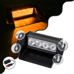 Alternative view of GloboStar® 85103 PRO Series Μπάρα Σήμανσης με Βεντούζες Στήριξης για Παρμπρίζ Οχήματος Οδικής Βοήθείας για Αυτοκίνητα & Φορτηγά 9 Προγραμμάτων Φωτισμού STROBE LED SMD 4W DC 10-30V IP20 Πορτοκαλί