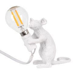 Alternative view of GLOBOSTAR® MOUSE 00679 Vintage Επιτραπέζιο Φωτιστικό Πορτατίφ με Ντουί 1 x E12 AC 220-240V IP20 - Λευκό - Μ12 x Π4 x Υ10cm