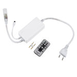 GLOBOSTAR® NEOTUBE-A 70646 Dimmer / Controller με IR Ασύρματο Χειριστήριο 6A 1380W AC 220-240V σε DC 220-240V για έως 100 Μέτρα Neon Flex LED Αδιάβροχο IP44 Dimmable – Λευκό – Μ57 x 5 x Υ3.5cm – 2 Χρόνια Εγγύηση