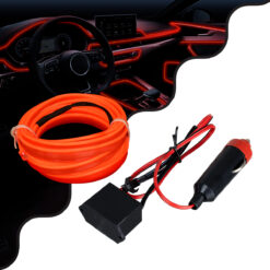 Alternative view of GloboStar® 82206 TUBE 360° Degree Διακοσμητική EL-Wire Neon Αυτοκινήτου Κορδόνι ΣΕΤ 3m 1W/3m 30lm/m 360° DC 12V με Βύσμα Αναπτήρα Αυτοκινήτου Αδιάβροχη IP68 Κόκκινο
