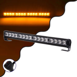 Alternative view of GloboStar® 85275 PRO Series Μπάρα Σήμανσης Οχήματος Οδικής Βοήθείας για Αυτοκίνητα & Φορτηγά 16 Προγραμμάτων Φωτισμού STROBE LED SMD 3030 32W DC 10-30V Αδιάβροχη IP66 Πορτοκαλί