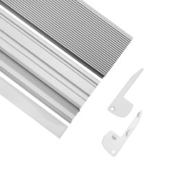 Alternative view of GloboStar® STAIR-PROFILE 70823-1M Προφίλ Αλουμινίου - Βάση & Ψύκτρα Ταινίας LED με Λευκό Γαλακτερό Κάλυμμα - Χρήση σε Σκαλοπάτια - Πατητό Κάλυμμα - Ασημί - 1 Μέτρο - Μ100 x Π6 x Υ2.1cm