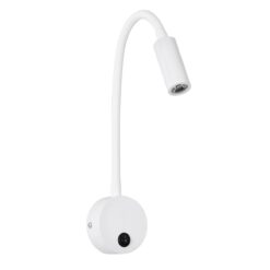 GLOBOSTAR® GOOSE 61688 Μοντέρνο Φωτιστικό Τοίχου – Απλίκα Ξενοδοχείου Reading Light LED 3W 300lm 36° AC 220-240V IP20 Θερμό Λευκό 2700K – CREE XPE Chip & TÜV SÜD Driver – Λευκό Ματ – Μ6.5 x Π15 x Υ24.5cm – 3 Χρόνια Εγγύηση