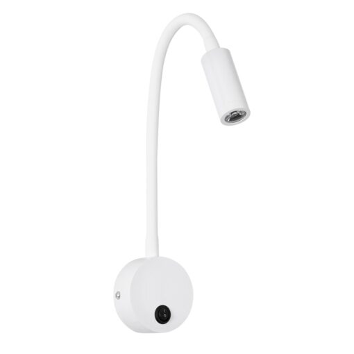GLOBOSTAR® GOOSE 61688 Μοντέρνο Φωτιστικό Τοίχου – Απλίκα Ξενοδοχείου Reading Light LED 3W 300lm 36° AC 220-240V IP20 Θερμό Λευκό 2700K – CREE XPE Chip & TÜV SÜD Driver – Λευκό Ματ – Μ6.5 x Π15 x Υ24.5cm – 3 Χρόνια Εγγύηση