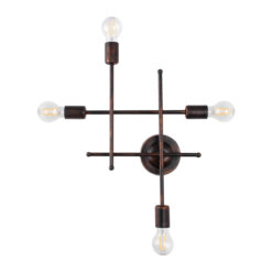 Alternative view of GLOBOSTAR® PIPING 00662 Vintage Φωτιστικό Τοίχου - Απλίκα με Ντουί 4 x E27 AC 220-240V IP20 - Χάλκινο - Μ40 x Π9 x Υ52cm