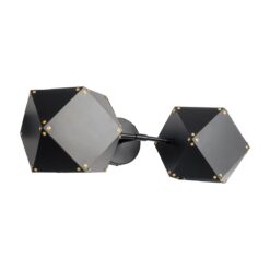 Alternative view of GLOBOSTAR® WELLES 00795 Μοντέρνο Φωτιστικό Τοίχου - Απλίκα με Ντουί 2 x E14 AC 220-240V IP20 - Μαύρο - Μ52 x Π21 x Υ17cm
