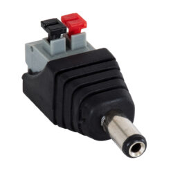 Alternative view of GLOBOSTAR® STRIPDC 70677 Ταχυσύνδεσμος DC Jack 5.5x2.1mm Αρσενικός σε Πατητή Κλέμα IP20 - Μαύρο - Μ4.1 x Π1.5 x Υ2cm