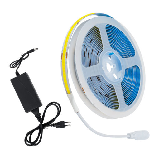 GLOBOSTAR® COBWAVE 70416 Σετ Ταινίας με Τροφοδοτικό LED 48W 4800lm 120° AC 220-240V IP20 1540 x COB Chip Φυσικό Λευκό 4500K – Sanan COB Chip – Μ500 x Π1 x Υ0.2cm – Ρολό 5 Μέτρων – 2 Χρόνια Εγγύηση