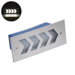 Alternative view of GloboStar® WALLLIGHT-ARINA 90671 Χωνευτό Φωτιστικό Τοίχου LED 6W 690lm 120° DC 24V Αδιάβροχο IP67 Μ17 x Π7 x Υ5.5cm Φυσικό Λευκό 4500K - Ανοξείδωτο Ατσάλι - 3 Years Warranty