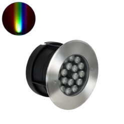 Alternative view of GloboStar® UNDERGROUND-SINA 90573 Χωνευτό Φωτιστικό Σποτ Δαπέδου LED 18W 1530lm 15° DC 24V Αδιάβροχο IP68 Φ20 x Υ11cm RGBW DMX512 - Ανοξείδωτο Ατσάλι - 3 Χρόνια Εγγύηση