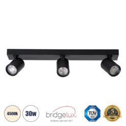 Alternative view of GLOBOSTAR® LEONARDO 60348 Μοντέρνο Φωτιστικό Οροφής LED 30W 3600lm 60° AC 220-240V IP20 Φυσικό Λευκό 4500K - Bridgelux COB - Μαύρο - Μ52 x Π7 x Υ11.8cm - 5 Χρόνια Εγγύηση