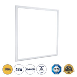 Alternative view of GLOBOSTAR® FRAMELIN 60370 Χωνευτό Panel Οροφής 60x60 LED 48W 5280lm 120° CRI≥85Ra UGR<19 AC 220-240V IP20 Θερμό Λευκό 2700K - Lumileds SMD Chip & TÜV SÜD Driver - Λευκό Γαλακτερό - Μ60 x Π60 x Υ1.5cm / Q56 x 56cm - 5 Χρόνια Εγγύηση