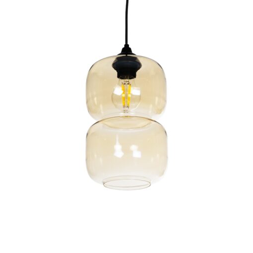 GLOBOSTAR® PIAGE 206-0037 Μοντέρνο Κρεμαστό Φωτιστικό Οροφής με Ντουί 1 x E27 AC 220-240V IP20 – Mελί – Μ17 x Π17 x Υ25cm