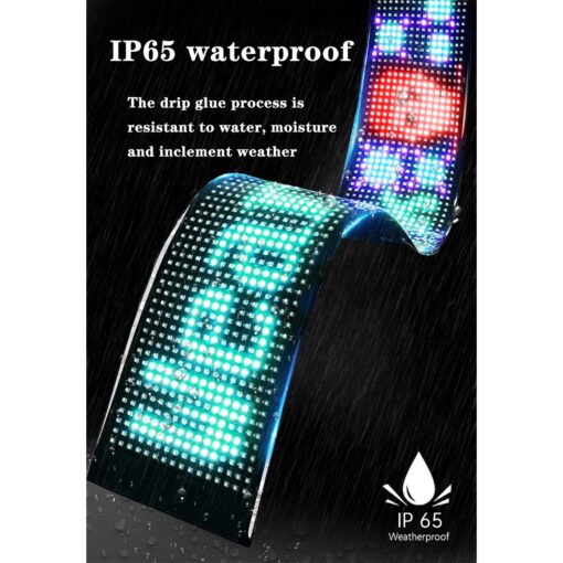 GLOBOSTAR® MATRIX GLB-106-0002 Εύκαμπτη Κυλιόμενη Ψηφιακή Επιγραφή 37.4×9.2cm P5 64×16 Pixel LED 10W DC 5V 2A με USB 2.0 Αδιάβροχο IP65 Πολύχρωμο RGB – Bluetooth Control μέσω iPIXEL APP – Μ37.4 x Π0.2 x Υ9.2cm – 2 Χρόνια Εγγύηση