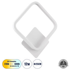 Alternative view of GLOBOSTAR® LENA 61080 Μοντέρνο Φωτιστικό Τοίχου - Απλίκα LED 12W 1440lm 300° AC 220-240V IP20 Ρυθμιζόμενο Λευκό CCT με On/Off 2700K/4500K/6000K - Lumileds SMD Chip - Λευκό Ματ - Μ25 x Π5.5 x Υ29.5cm - 3 Χρόνια Εγγύηση