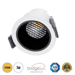 Alternative view of GLOBOSTAR® PLUTO-S 60247 Χωνευτό Downlight Σποτ με Honeycomb Anti Glare Reflector LED 7W 875lm 38° AC 220-240V IP20 Θερμό Λευκό 2700K - Bridgelux COB Chip & TÜV SÜD Driver - Λευκό & Μαύρο Ματ - Μ6.4 x Π6.4 x Υ4.9cm / Q5.5cm - 5 Χρόνια Εγγύηση