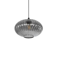 GLOBOSTAR® PERA 206-0010 Μοντέρνο Κρεμαστό Φωτιστικό Οροφής με Ντουί 1 x E27 AC 220-240V IP20 – Μαύρο Φιμέ – Μ30 x Π30 x Υ22cm