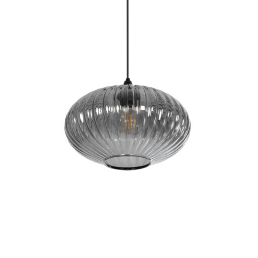 GLOBOSTAR® PERA 206-0010 Μοντέρνο Κρεμαστό Φωτιστικό Οροφής με Ντουί 1 x E27 AC 220-240V IP20 – Μαύρο Φιμέ – Μ30 x Π30 x Υ22cm