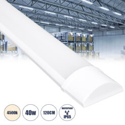 Alternative view of GLOBOSTAR® MEGORA 60159 Γραμμικό Βιομηχανικό Φωτιστικό Tri-Proof LED 40W 3727lm 120° AC 220-240V Αδιάβροχο IP65 Φυσικό Λευκό 4500K - Lumileds SMD Chip - Μ120 x Π7.5 x Υ2.5cm - 2 Χρόνια Εγγύηση