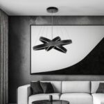kelvo® VENOM KLV-101-0199-V2 Κρεμαστό Φωτιστικό Οροφής LED 120W 12000lm 120° AC 220-240V IP20 Ρυθμιζόμενο Λευκό CCT με Χειριστήριο από 2700K έως 6000K Dimmable – Lumileds SMD Chip – Μαύρο Ματ – Μ80 x Π80 x Υ80cm – 3 Χρόνια Εγγύηση