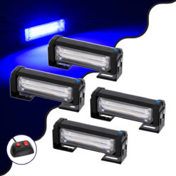 Alternative view of GloboStar® 85032 PRO Series ΣΕΤ 4 x Μπάρες Σήμανσης Οχήματος Αστυνομίας για Αυτοκίνητα & Φορτηγά 13 Προγραμμάτων Φωτισμού STROBE LED CREE CXB COB 36W DC 10-30V Αδιάβροχο IP65 Μπλε