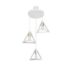 Alternative view of GLOBOSTAR® TRIANGLE 203-0166 Μοντέρνο Κρεμαστό Φωτιστικό Οροφής με Ντουί 3 x E27 AC 220-240V IP20 - Λευκό & Χρυσό - Μ67 x Π67 x Υ50cm