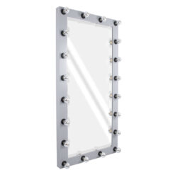 Alternative view of GloboStar® MAKEUP MIRROR-160x80-3 Μοντέρνος Καθρέπτης Μακιγιάζ με Πλαίσιο Φυσικού Ξύλου με Διακόπτη On/Off 20 x E27 AC220-240V - Μ80 x Π7 x Υ160cm - Γκρι Τσιμέντου