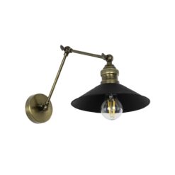Alternative view of GLOBOSTAR® HAWK 204-0114 Μοντέρνο Φωτιστικό Τοίχου - Απλίκα με Ντουί 1 x E27 AC 220-240V IP20 - Μαύρο & Μπρούτζινο - Μ22 x Π44 x Υ23cm