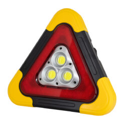 Alternative view of GLOBOSTAR® HELPLAMP 79081 Προβολέας Φακός Τρίγωνο Ασφαλείας LED 35W 3500lm 120° DC 5V με Φωτοβολταϊκό Panel 5V 0.3W & Επαναφορτιζόμενη Μπαταρία Li-ion 3.2V 2000mAh Αδιάβροχο IP54 Ψυχρό Λευκό 6000K - Sanan COB Chip - Κόκκινο & Κίτρινο - Μ27 x Π5 x Υ24cm - 2 Χρόνια Εγγύηση