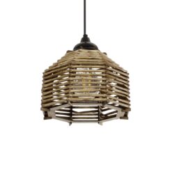 Alternative view of GLOBOSTAR® JUTTI 205-0040 Boho Κρεμαστό Φωτιστικό Οροφής με Ντουί 1 x E27 AC 220-240V IP20 - Μπεζ - M20 x Π20 x Υ18cm