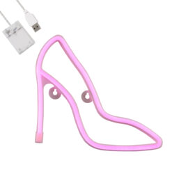Alternative view of GloboStar® 78577 Φωτιστικό Ταμπέλα Φωτεινή Επιγραφή NEON LED Σήμανσης WOMEN SHOES 5W με Καλώδιο Τροφοδοσίας USB - Μπαταρίας 3xAAA (Δεν Περιλαμβάνονται) - Ροζ