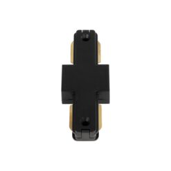 GLOBOSTAR® EUROTRACK-1PH 60903 Μονοφασικός Σύνδεσμος I Επέκτασης Ράγας 2 Καλωδίων 1L+1N για Σύστημα Ράγας Eurotrack-1PH AC 220-240V IP20 - Μαύρο Ματ - Μ9.3 x Π3.5 x Υ1.6cm