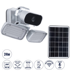Alternative view of GloboStar® 86044 Αυτόνομος Ηλιακός Προβολέας LED SMD 24W 1200lm με IP Camera 1080P 2MP WiFi 150° Μοιρών - Ενσωματωμένη Μπαταρία 3200mAh - Φωτοβολταϊκό Πάνελ - Αισθητήρα Ημέρας-Νύχτας & Ρύθμιση Χρόνου Ανάμματος - Αδιάβροχος IP66 Ψυχρό Λευκό 6000K - Ασημί