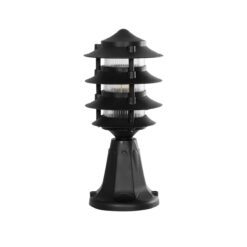 Alternative view of GloboStar® LANTERNA 203-0243 Μοντέρνο Επιδαπέδιο Φωτιστικό Φαναράκι Μονόφωτο 1 x E27 IP44 Μαύρο & Διάφανο Πλαστικό - Μ16 x Π16 x Υ35cm