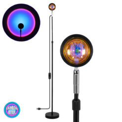 Alternative view of GloboStar® 00817 Μοντέρνο Minimal Επιδαπέδιο Φωτιστικό Μεταλλικό Μονόφωτο LED 12W DC 5V με Projector LENS Ειδικού Εφέ & Καλώδιο Τροφοδοσίας USB Rotation Head 180° RAINBOW BLUE