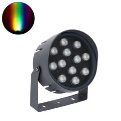 Alternative view of GLOBOSTAR® FLOODNIGMA 90396 Προβολέας Σποτ Wall Washer με Αντιθαμβωτική Γρίλια LED 24W 1920lm 30° DC 24V Αδιάβροχο IP65 Πολύχρωμο RGBW Dimmable DMX512 - Bridgelux SMD Chip - Γκρι Ανθρακί - Μ15 x Π15 x Υ9.1cm - 3 Χρόνια Εγγύηση