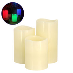 Alternative view of GloboStar® 79556 ΣΕΤ 3 Διακοσμητικών Realistic Κεριών Παραφίνης με LED Εφέ Κινούμενης Φλόγας - Μπαταρίας & Ασύρματο Χειριστήριο IR Πολύχρωμα RGB Dimmable
