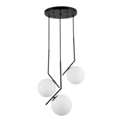 Alternative view of GLOBOSTAR® MONROE 00952 Μοντέρνο Κρεμαστό Φωτιστικό Οροφής με Ντουί 3 x E27 AC 220-240V IP20 - Μαύρο & Λευκό - Μ60 x Π60 x Υ50cm