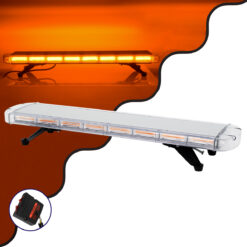 Alternative view of GloboStar® 85189 PRO Series Φάρος Σήμανσης Οχήματος Οδικής Βοήθείας για Αυτοκίνητα & Φορτηγά 6 Προγραμμάτων Φωτισμού STROBE LED COB 180W DC 10-30V Αδιάβροχος IP66 Πορτοκαλί