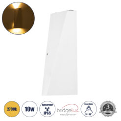 Alternative view of GLOBOSTAR® TRIANDE 60551 Μοντέρνο Φωτιστικό Τοίχου - Απλίκα LED 10W 1150lm 5°/60° AC 220-240V Αδιάβροχο IP65 Θερμό Λευκό 2700K - Bridgelux COB Chip & TÜV SÜD Driver - Λευκό Ματ - Μ8.5 x Π8.5 x Υ20cm - 5 Χρόνια Εγγύηση
