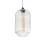 GLOBOSTAR® MELONI 206-0017 Μοντέρνο Κρεμαστό Φωτιστικό Οροφής με Ντουί 1 x E27 AC 220-240V IP20 – Διάφανο – Μ20 x Π20 x Υ38cm
